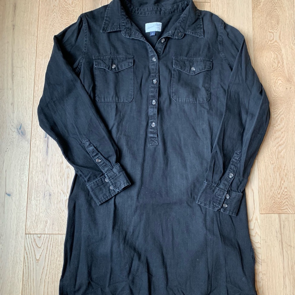Universal Thread Black Button-Up Dress
